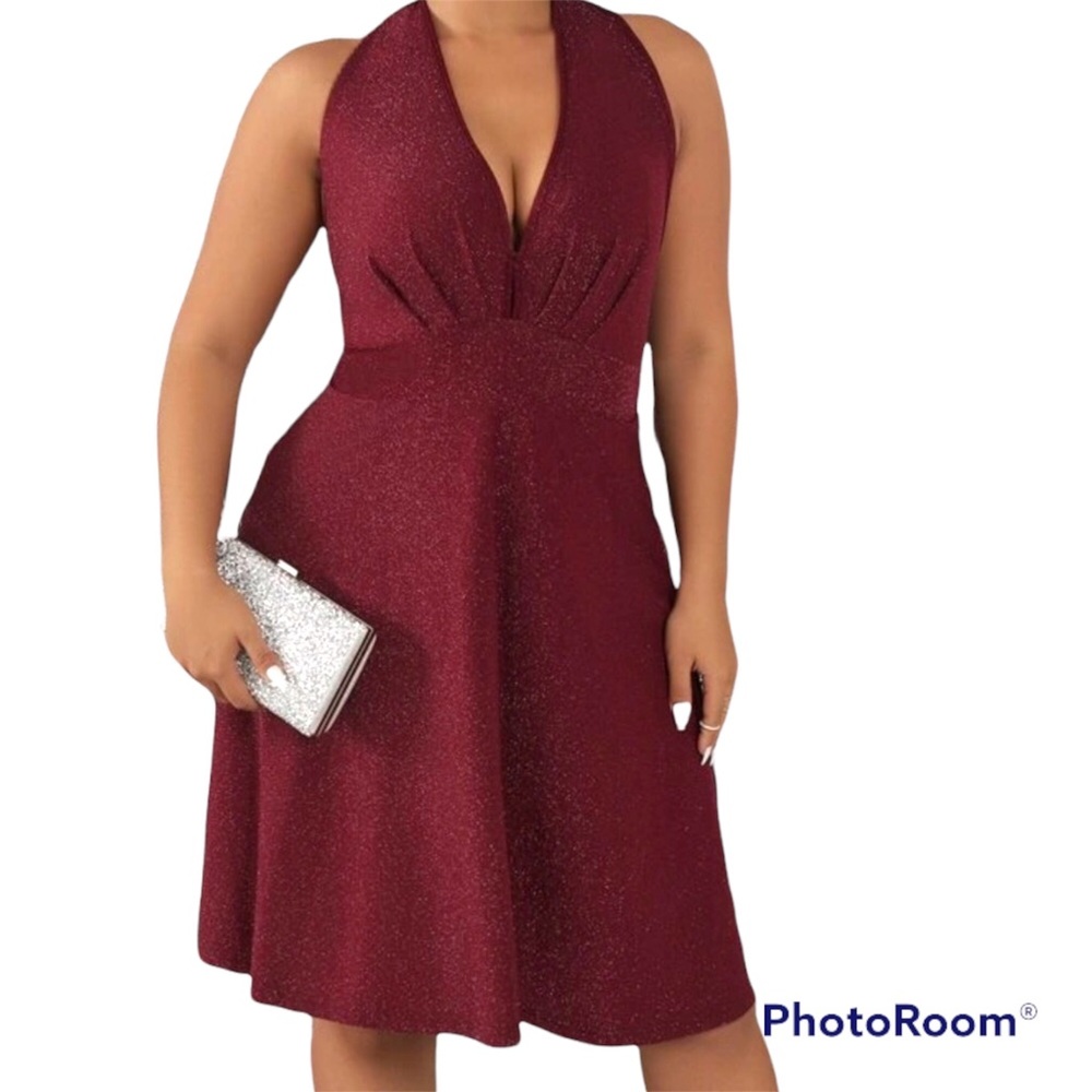 Halter Red Sparkle Dress (NYE, Party, Wedding)